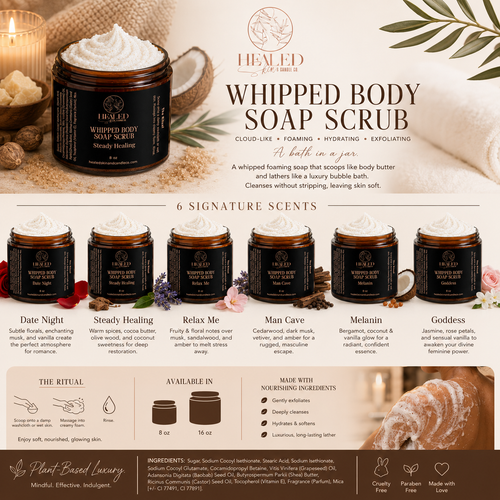 Date Night Whipped Body Soap Scrub - Soft Florals • Musk • Berries