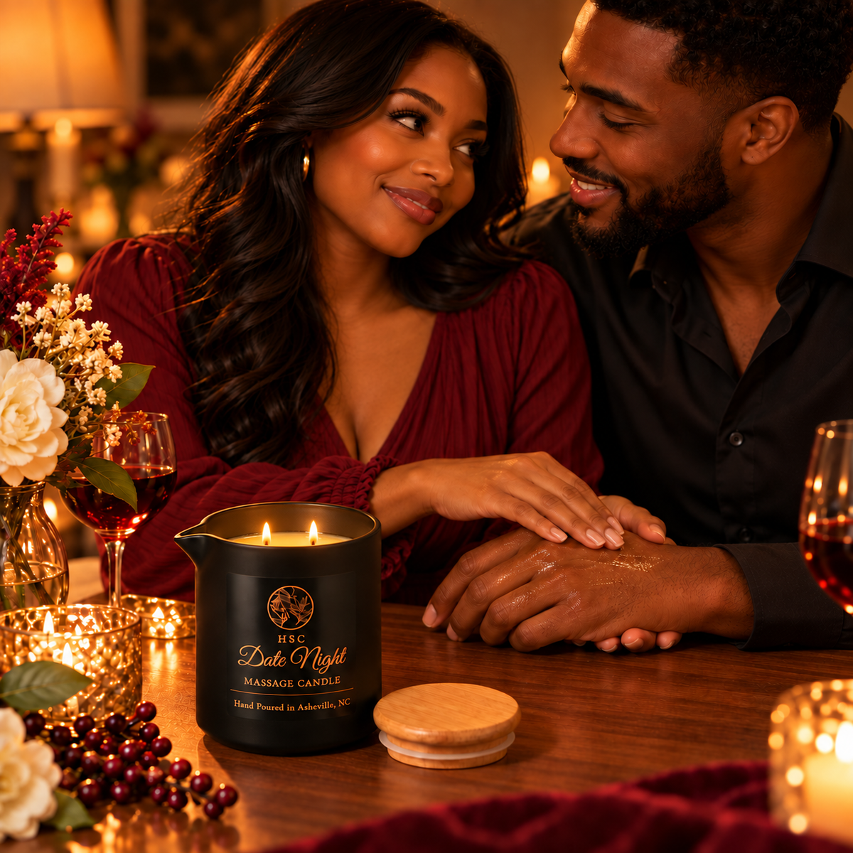 Date Night Massage Candle – Soft Florals • Musk • Berries