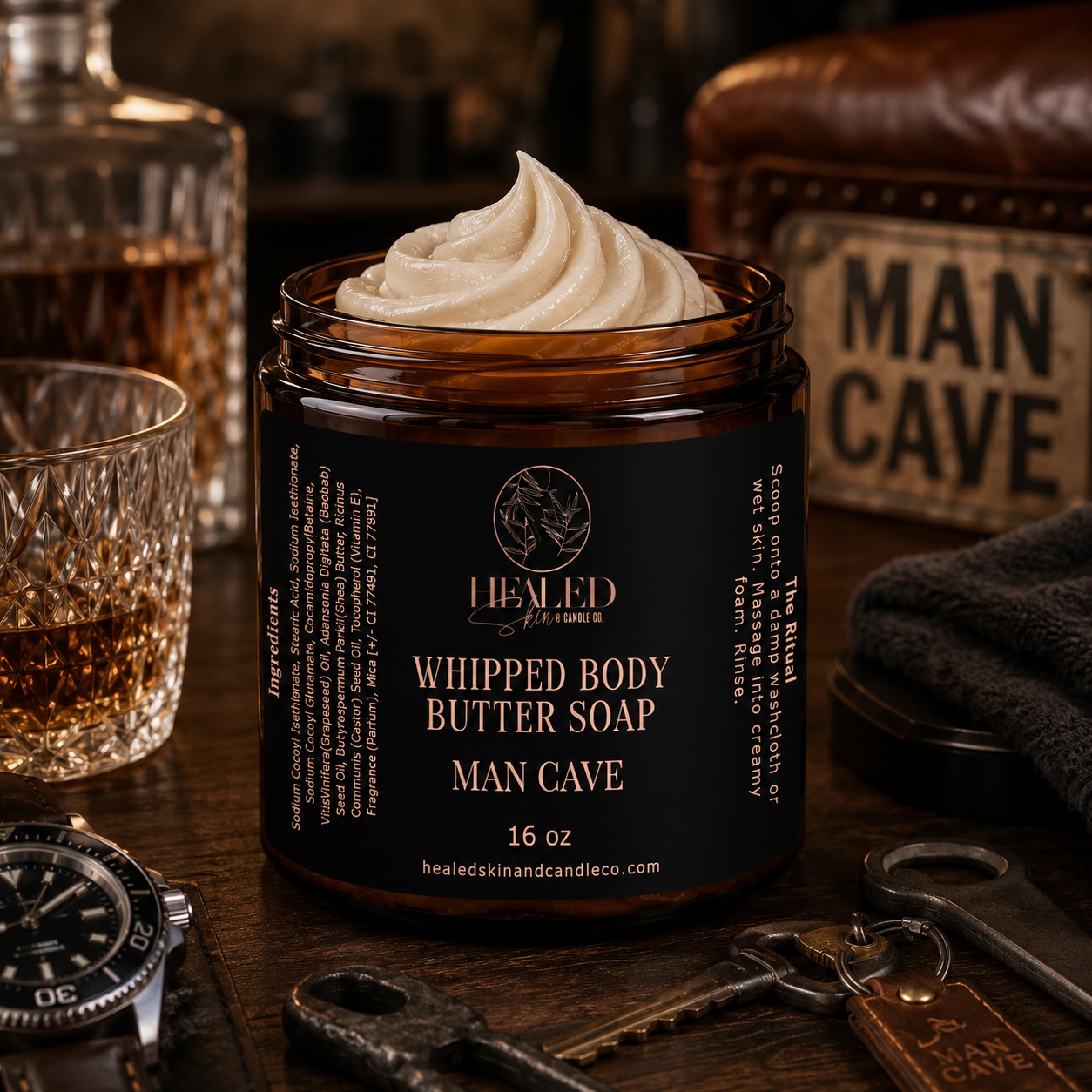 Man Cave Whipped Body Butter Soap