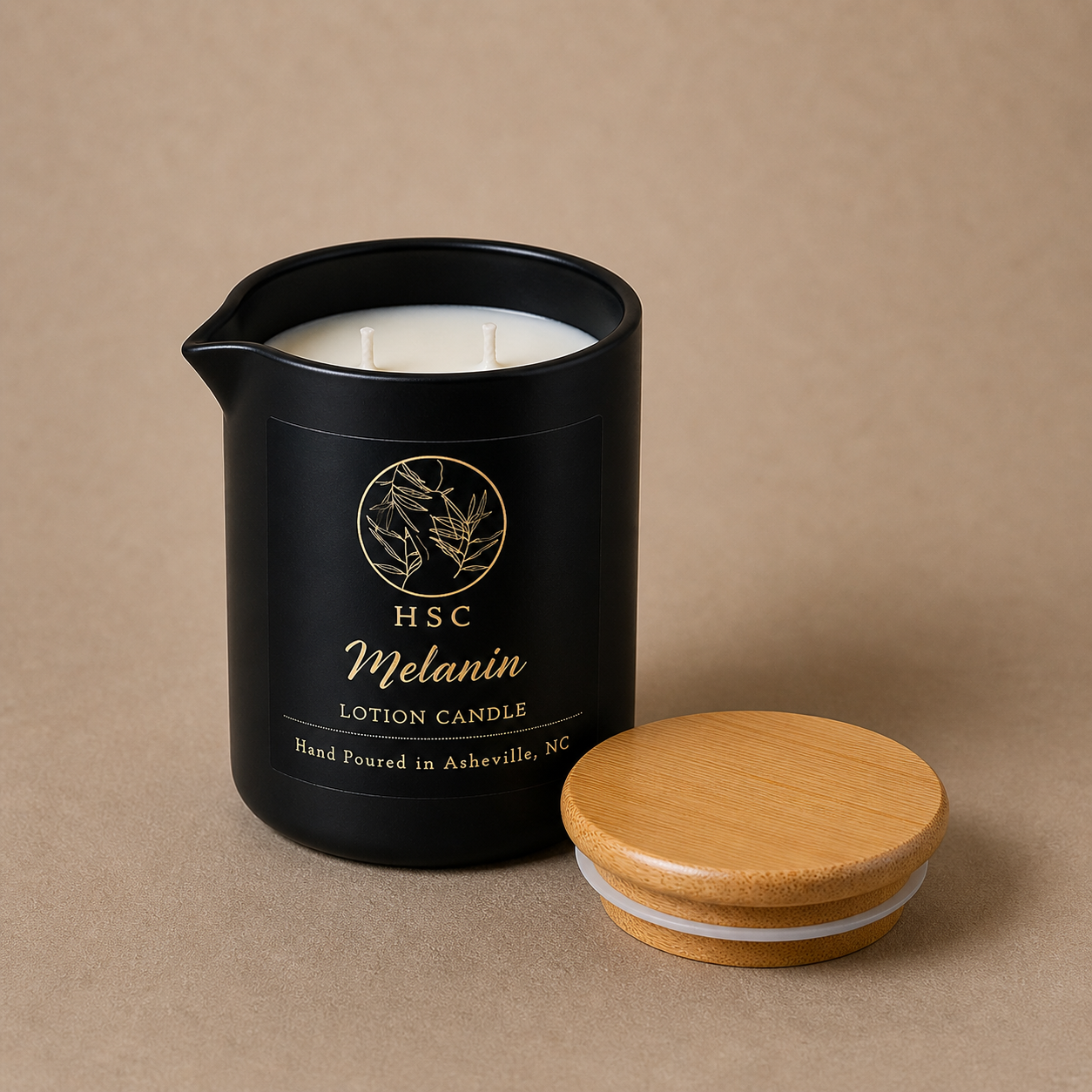 Melanin Massage Candle – Bergamot, Coconut & Vanilla Glow