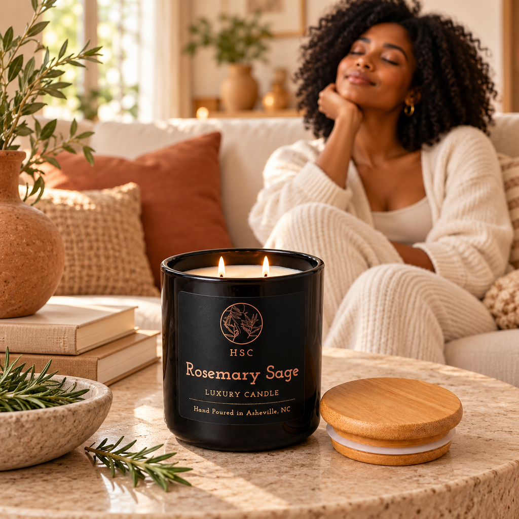 Rosemary Sage Luxury Candle - Eucalyptus • Pine • Rosemary • Green Floral • Sage • Cedar