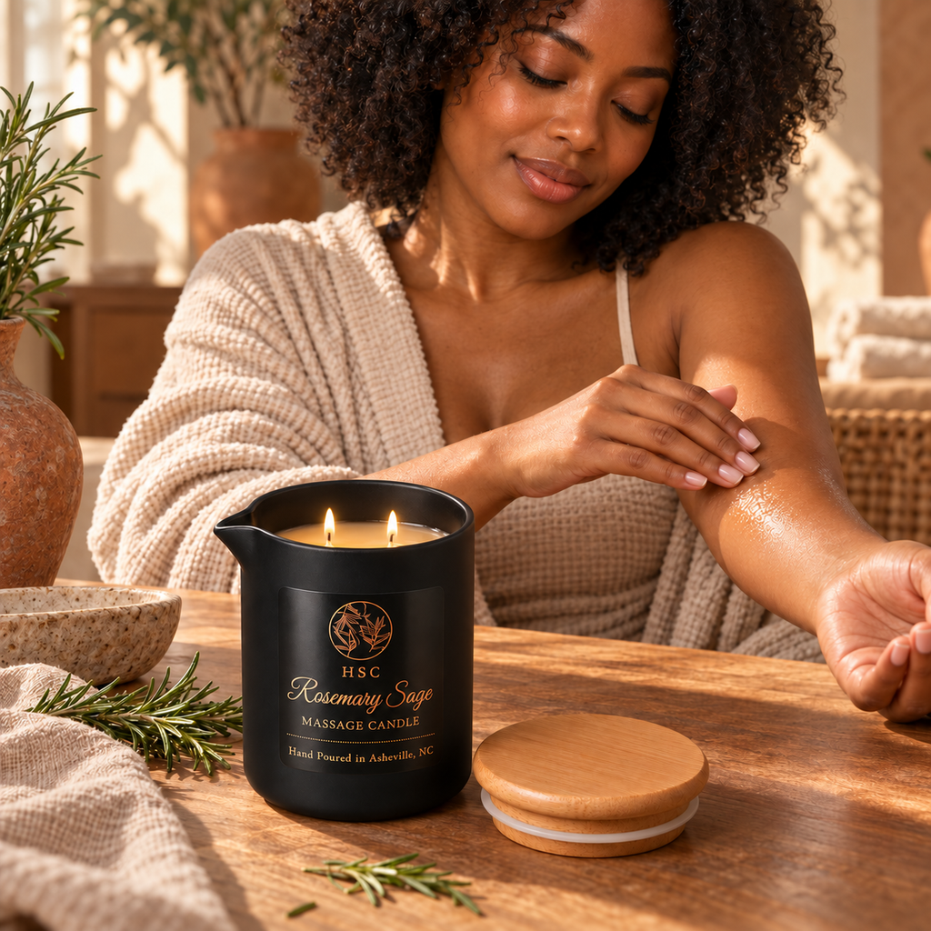 Rosemary Sage Massage Candle - Eucalyptus • Pine • Rosemary • Green Floral • Sage • Cedar